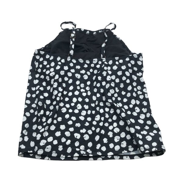 Island Escape Tankini Swim Top Full Bust Support Underwire Black Polka Dot 6 - Picture 4 of 7